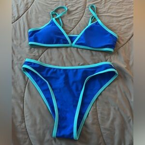 Blue and Teal Bikini Set